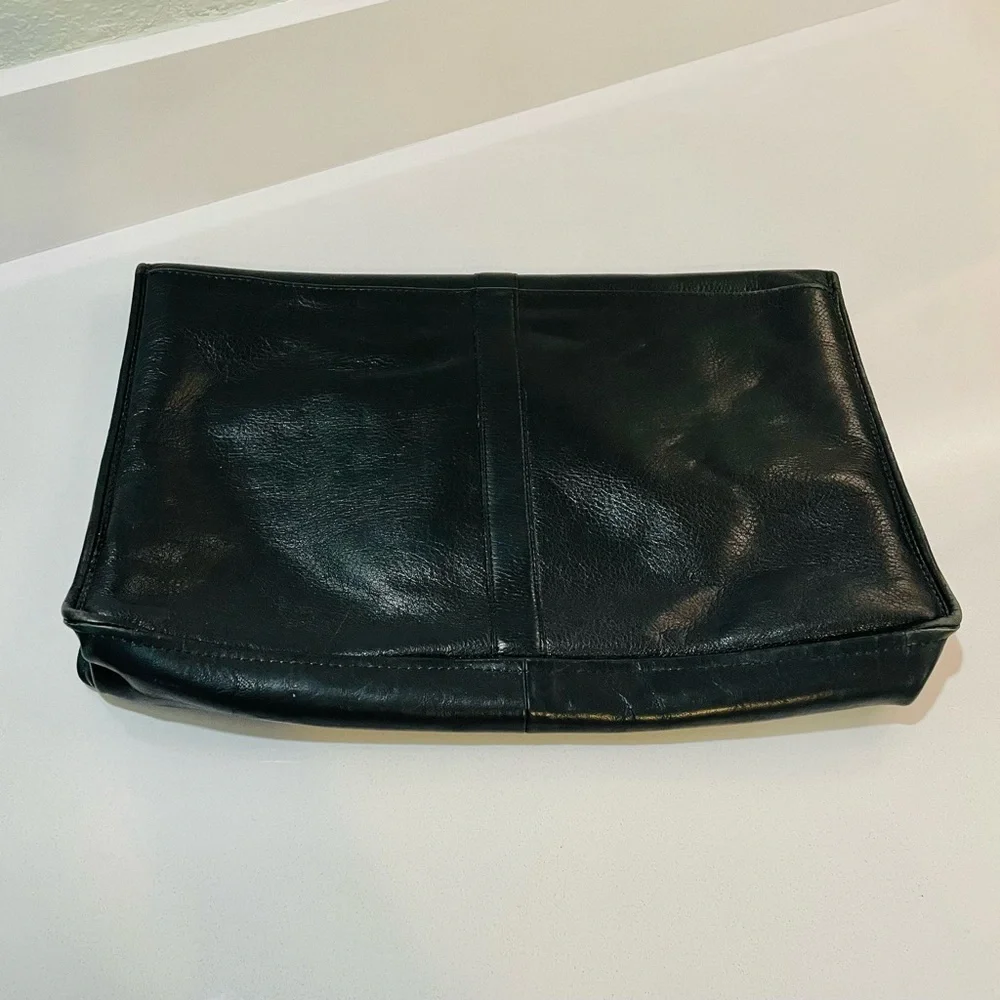 Large Black Leather Envelope Briefcase (no strap) Made in USA